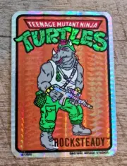 1990 RARE Teenage Mutant Ninja Turtles 3 D Prismatic Sticker # A-7015 Rocksteady