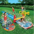 Banzai Aqua Blast Obstacle Course Slide Water Park. Pool party. Kids Summer fun