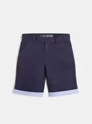 GUESS Navy Chino Shorts in Blue Size: 14, Spandex