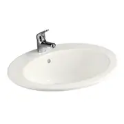 530*435*225mm RAK Jessica Gloss Ivory Ceramic Oval Fully-Insert Basin