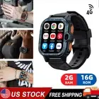 WiFi 4G Android Black Smart Watch GPS Dual Camera Sports Watch Fitness TrackeqW
