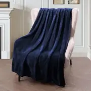 Extra Large Fleece Throw Blanket for Couch, Sofa, Throw XL (50"x70") Navy Blue