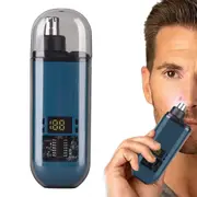 Portable Electric Nose Hair Trimmer For Men USB Rechargeable Ear and Nose Hair Trimmer-Blue
