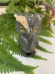 Natural Andean Stone Owl Figurine Hand Carved Protection Statue Amulet Au Seller