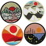 jojofuny 4pcs Embroidery Patches for Clothing Repair Vivid Decor Decals Appliques for Jackets Jeans and Bags Durable and Colorfast Cloth Repair Stickers