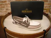 Sebago Artisan Docksides Purple Colorblock Leather Boat Shoe 6.5 New