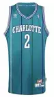 Charlotte Hornets NBA Larry Johnson #2 Adidas Throwback Swingman Jersey, Small