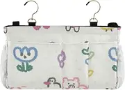 Amooorous Bed Pockets Bedside Storage Hanging Organizer Bag With Pockets for Bed Rails Colorful Cartoon Dopamine Doodle Bear