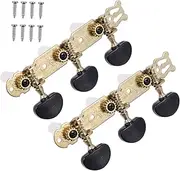 CIMAXIC 2pcs Fully Enclosed Tuning Pegs for Acoustic Guitar Creative Design Accurate Tuning Durable Black Finish for Stringed Instruments
