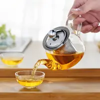 在飛比找ETMall東森購物網優惠-耐熱玻璃紅茶泡茶壺沖茶器透明功夫茶具小號茶壺玻璃過濾泡花茶壺