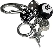 [Generic] Dice bag charm, dice keys ring charm | metal bag charm pendant, versatile ornaments keychain accessories, fashion accessories decorations for men and women, Unique Attribute, Se référer au descriptif