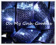 2 1/4 SHINY SEQUIN SPARKLE GLITZ BLING METALLIC RIBBON CHEER HAIRBOW NAVY 5YD