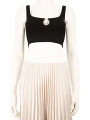Black Cropped Sleeveless Top