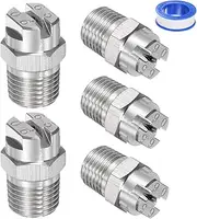 uxcell 5-Pack Flat Fan Spray Tip, 65 Degree 1/4BSPT Male Stainless Steel Pressure Washer Nozzles Cleaner Nozzle Replacement W Sealing Tape for Water Guns (1.6mm Orifice)
