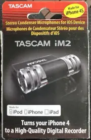 TASCAM iM2 Black Stereo Condenser Microphone for iOS Device (iPod/iPhone/iPad)