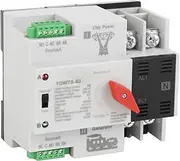 Dual Power Changeover Switch, 2 Modes AC Automatic Transfer Switch 2P Good Insulation High Temperature Resistant Flame Retardant for Factory (63A)