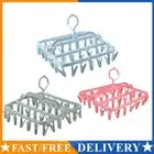 32 Clips Socks Drying Rack Windproof Sock Dryer for Hanging Underwear Lingerie A