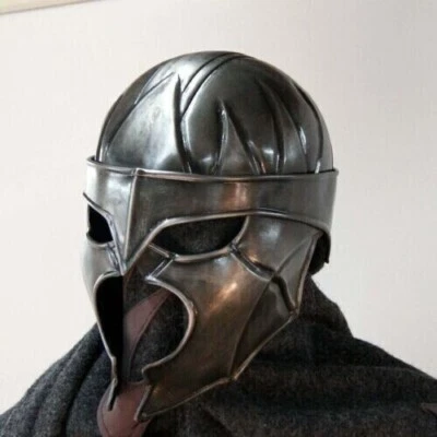 Medieval Steel Knight Helmet Costume 18 Gage LARP SCA Armor Helmet Gift Item