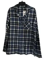NWT Men's BARBOUR Laith Summer Navy Tartan Plaid PJ Pajama Top Only size XL