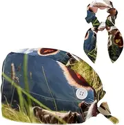 [YTYVAGT] Scrub Caps Women,Scrub Hats Suitable for Women,Animal Cow Landscape Pattern