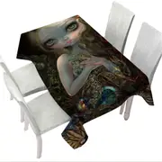 Underwater Art Girl and Her Soft Shell Creatures Tablecloth