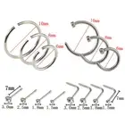 14PCS/Set Stainless Steel Hinged Segment Nose Ring Bone Studs Hoop Body Pierc ZS