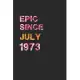Epic Since July 1973: Awesome ruled notebook