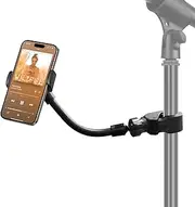 JCTRIWAY Mic Stand Phone Holder, Adjustable Gooseneck Pole Mount for Microphone, Music, Drum, Compatible With iPhone, Samsung Galaxy, Note, Pixel, Any Smartphone