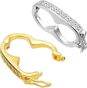 [Generic] 2pcs Necklace Shortener Clasp, Cubic Zirconia Infinity Shortener Enhancer Clasp Mini Pearl Enhancer Push Clasp Connector for Bracelets Making (Golden/Silver)
