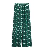 Printed silk trousers IT40,IT44,IT38 emerald green