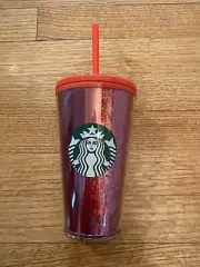 Starbucks Exclusive Holiday 2020 Red Glitter/ red 16oz Tumbler Cup Grande