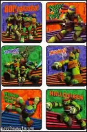 Teenage Mutant Ninja Turtles Stickers x 6 - Favours Halloween TMNT Stickers Loot