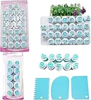 36 Pcs Cookie Cutter Set with Uppercase Letters, Numbers, and 3 Scrapers, Cake Decorating Tools for Baking, Ideal for Cakes and Cookies - Biscuit Mold Kit