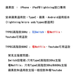 手機轉電視 蘋果轉接線 Switch接電視 轉HDMI線 蘋果hdmi 同屏線 iphone轉接器 實拍影片【HY48】