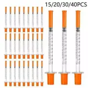 30Ga 1ml/cc Manual Push Syringe Feeding Device Straight Tip Needle Plastic 20/50