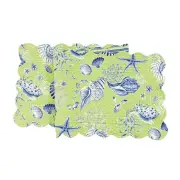 14" x 70" Green Seashell Table Runner