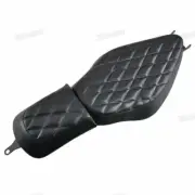 Black Rough Crafts Diamond Driver+Rear Passenger Seat For Harley Sportster 04-17