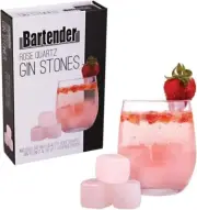 Set 6 Rose Quartz Gin Stones Bartender Scotch Rock Drink Chill Bar Shot Ice