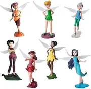 [Grostmend] Tinkerbell Party Decorations Mini Fairy Figurines Fairies for Fairy Garden Accessories Tinkerbell Cake Topper Miniature Figurines Decor Doll Birthday Gifts for Girls