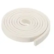 1"Wx3/8"Tx9.8Ft Silicone Foam Seal Strip, Square Weather Stripping, White