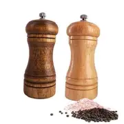 Salt and Pepper Grinders Set, Manual Wooden Salt and Pepper Mills 5.5inch