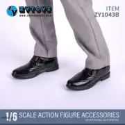 ZYTOYS 1/6 ZY1043B Male Black Leather Shoes Boots Fit 12'' Man Figure Body Model