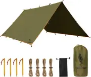 Lightweight 10x10.5ft Brown Waterproof Tarp Shelter - Perfect for Backpacking