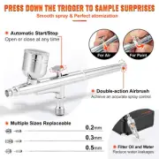 Dual-Action Airbrush Kit with Compressor for Art, Nails, Makeup, and Baking