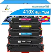 TRUE IMAGE Compatible Toner Cartridge Replacement for HP 410X 410A CF410X CF411X CF412X CF413X to use with Color Laserjet Pro MFP M477fdw M477fdn M477fnw Pro M452dn M452nw M452dw Toner Ink (4 Pack)