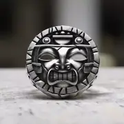 Aztec Mask Ring 925 Sterling Silver | Handmade Mayan Totem Design