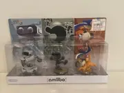 Amiibo Super Smash Bros 3 Pack - R.O.B., Mr. Game & Watch, Duck Hunt - UNOPENED
