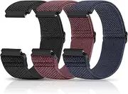 Stretchy Nylon Band for Samsung Galaxy Watch 3 Band 45mm/Gear S3,Garmin Venu 2/Venu 3/Vivoactive 4/Instinct,Fossil Gen 4/5/6 Elastic Band