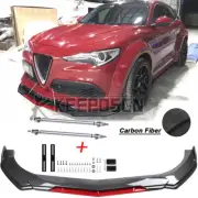 CARBON FIBER Front Bumper Lip Splitter Body Kit Parts Rod for Alfa Romeo Stelvio (for: Alfa Romeo)