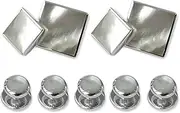 [Select Gifts] Sterling silver mother of pearl double-sided Cufflinks Shirt Dress Studs Gift Set
